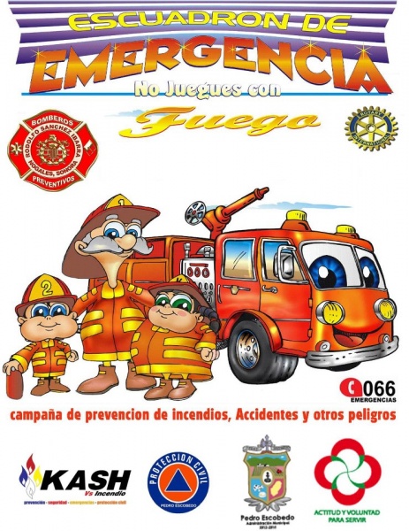 Del 20 al 27 de Abril nos visitaran nuestros grandes amigos de Bomberos Preventivos De Nogales Son. Quienes compartirán su programa de prevención de incendios y accidentes para niños en diferentes escuelas de San Juan del Río y Pedro Escobedo Qro. Huichapan Hgo, San Luis de la Paz, Gto. San Luis Potosí y una empresa privada en su evento del día del niño aquí en nuestra ciudad.